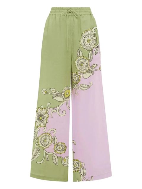 ALEMAIS Sora floral-print trousers - Green - zdjęcie produktu nr 1
