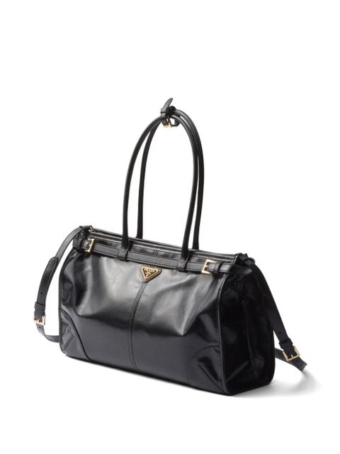 Prada Bonnie large leather handbag - Black