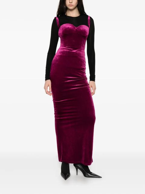 Balenciaga velvet-finish dress - Purple - zdjęcie produktu nr 2