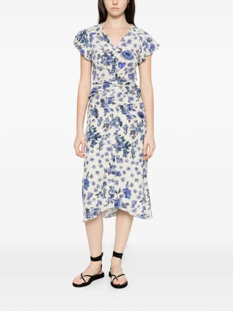 ISABEL MARANT Terenae printed midi dress - White