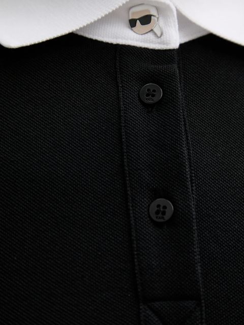 Karl Lagerfeld sukienka bawełniana IKON kolor czarny mini prosta B1W13032