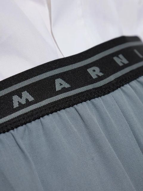 Marni logo-band trousers - Grey
