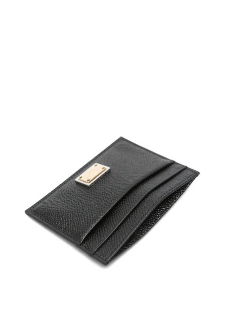 Dolce & Gabbana logo-plaque leather card holder - Black