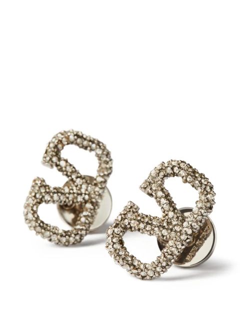 Valentino Garavani Vlogo Signature earrings in metal and Swarovski® crystals - Silver