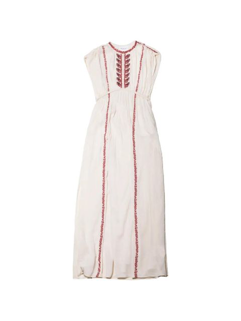 MARANT ÉTOILE Liviane embroidered rope-belt dress - Neutrals - zdjęcie produktu nr 1