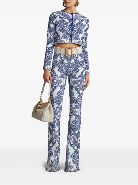 ETRO lace-motif knit trousers - White - zdjęcie produktu nr 2