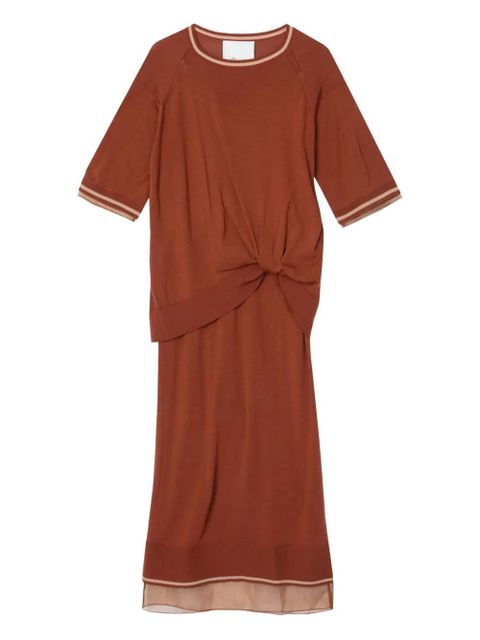 3.1 Phillip Lim twist-detail wool dress - Brown - zdjęcie produktu nr 1