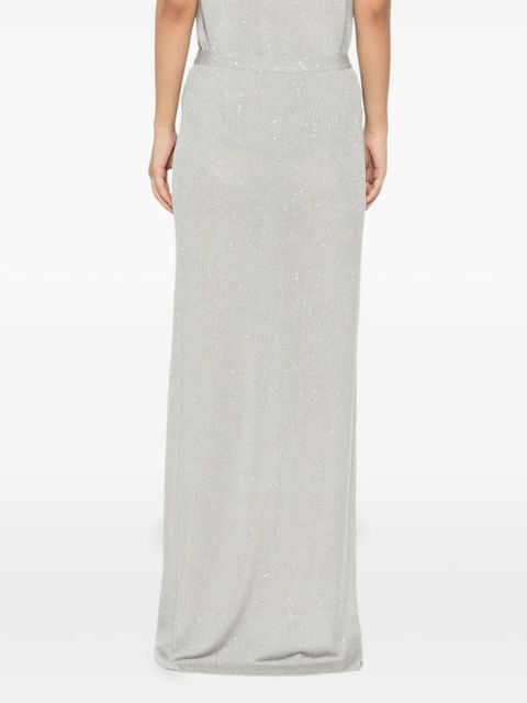 TOM FORD sequin-embellished ribbed skirt - Grey