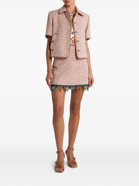 ETRO fringed tweed mini skirt - Neutrals - zdjęcie produktu nr 2