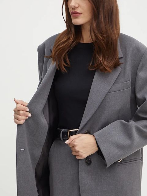 Simona Corsellini marynarka kolor szary jednorzędowa gładka A24CPGI015