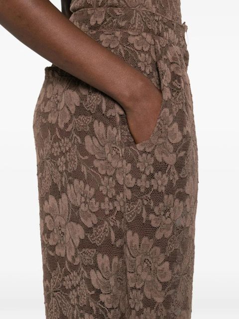 Rowen Rose floral-print trousers - Brown