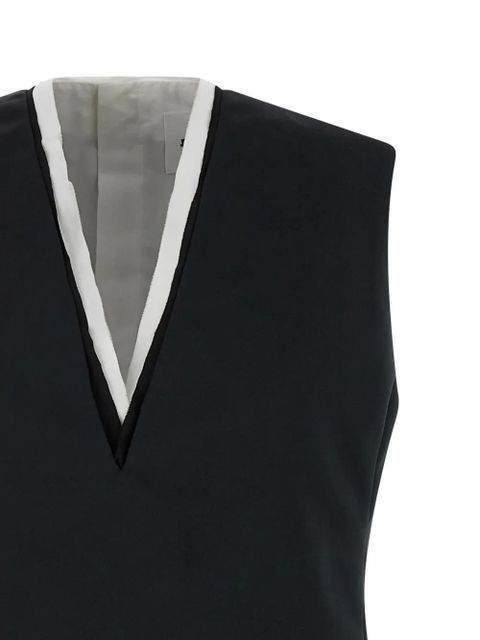 Jil Sander V-neck balloon-skirt mini dress - Black