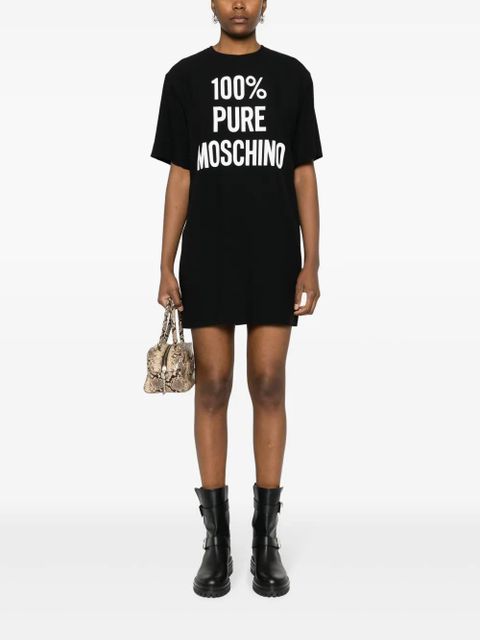 Moschino logo-print satin mini dress - Black - zdjęcie produktu nr 2