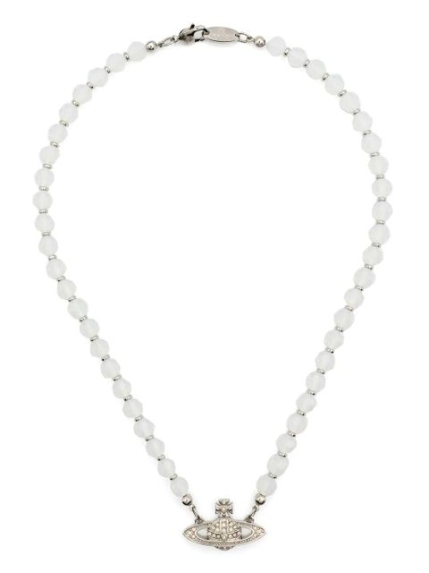 Vivienne Westwood Messaline Orb-motif choker necklace - White - zdjęcie produktu nr 1