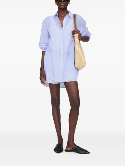 ANINE BING Plaza striped shirt - Blue - zdjęcie produktu nr 2