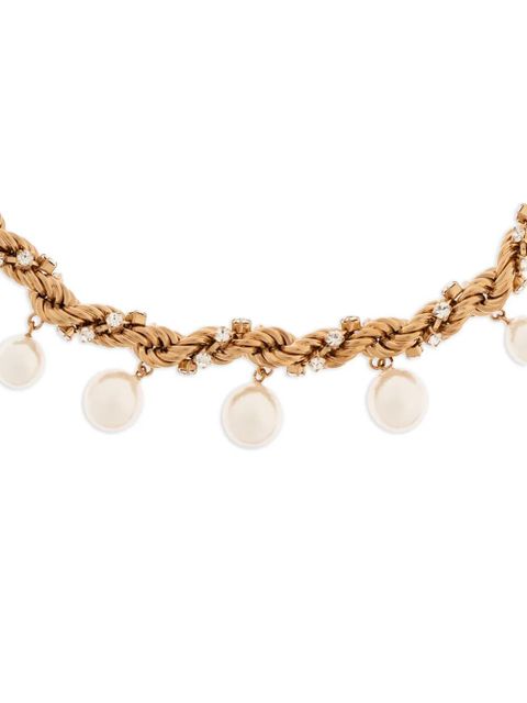 Marni pearl-embellished chain necklace - Gold