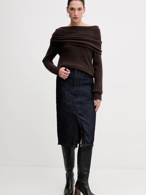 Hoss Intropia sweter z dodatkiem wełny damski kolor brązowy 6382056 - zdjęcie produktu nr 2