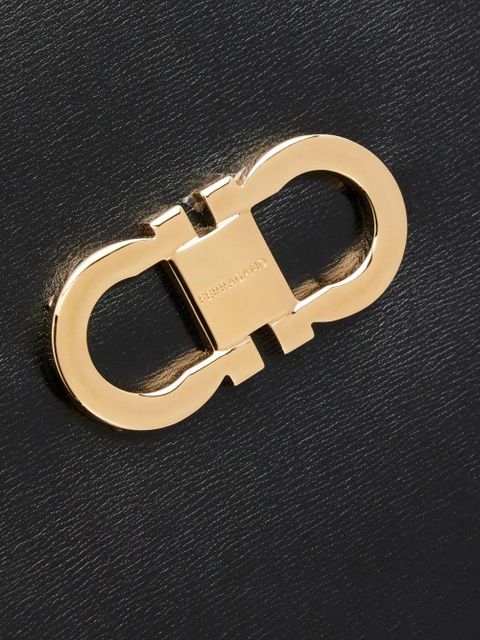 Ferragamo Gancini-plaque leather minibag - Black