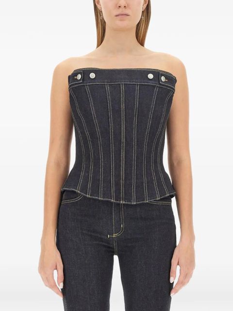 Alexander McQueen denim bustier top - Blue - zdjęcie produktu nr 1