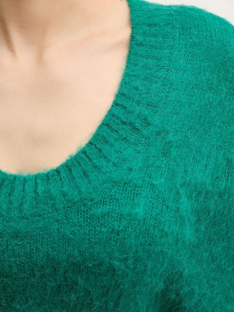 United Colors of Benetton sweter z dodatkiem moheru damski kolor zielony 1VAAD10EX