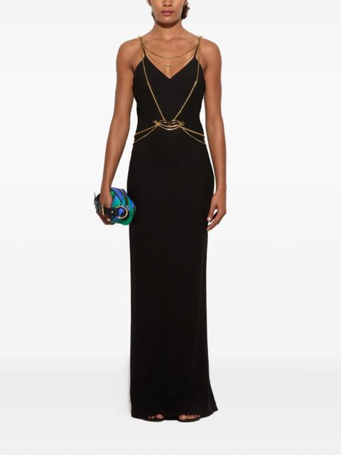 PUCCI chain-embellished slip maxi dress - Black