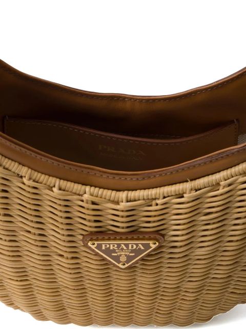 Prada Arqué woven shoulder bag - Neutrals