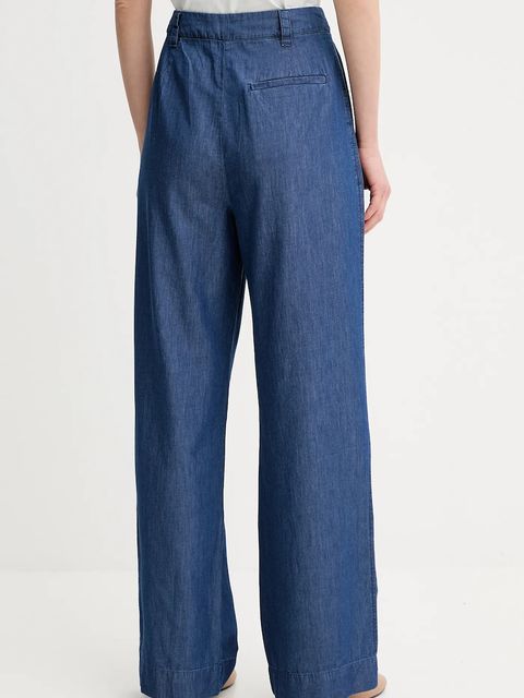 Marc O'Polo spodnie damskie kolor niebieski szerokie high waist 506089110123