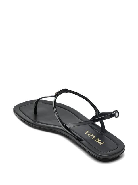 Prada logo-plaque sandals - Black