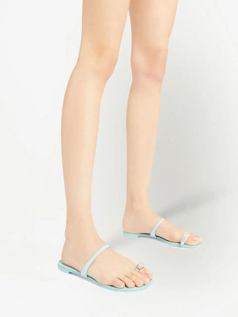 Giuseppe Zanotti crystal-embellished flat sandals - Blue