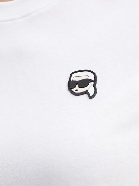 Karl Lagerfeld t-shirt bawełniany IKON damski kolor biały A1W17025