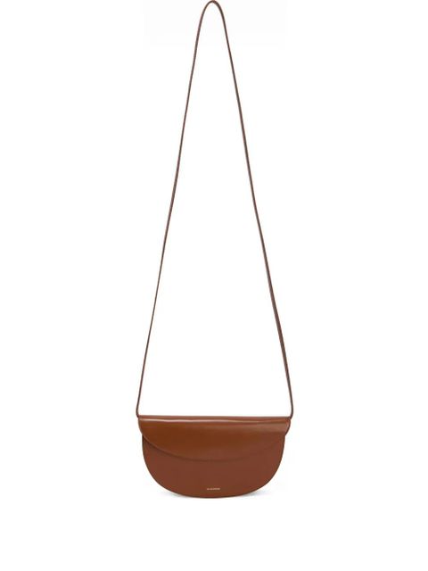 Jil Sander curved leather cross body - Brown - zdjęcie produktu nr 1