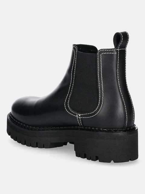 Tommy Jeans sztyblety skórzane TJW URBAN CHELSEA BOOT damskie kolor czarny na platformie EN0EN02908