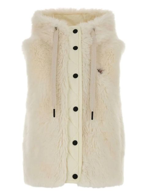 Moncler Grenoble Arve hooded teddy gilet - Neutrals - zdjęcie produktu nr 1
