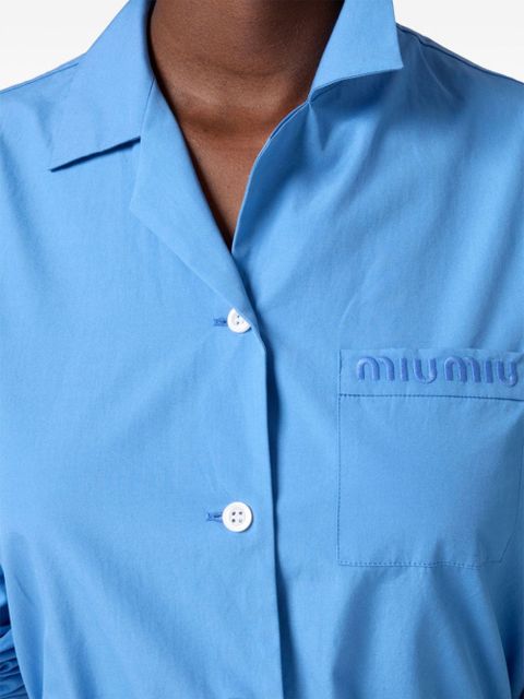 Miu Miu SHIRT L/S BUTTON UP MULTI POCKET COTTON - Blue