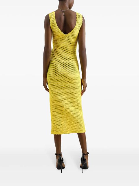 Dolce & Gabbana crochet-knit midi dress - Yellow