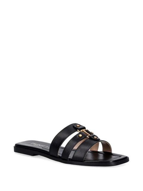TWINSET logo-plaque triple-strap slides - Black - zdjęcie produktu nr 2