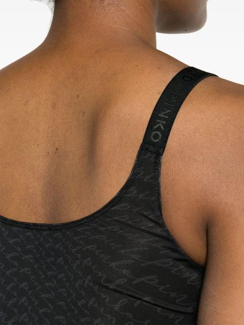 PINKO Bookmark sheer sports bra - Black