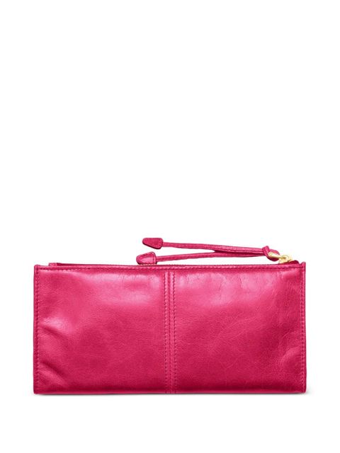 Prada enamelled triangle leather wallet - Pink