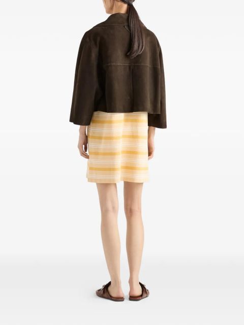 Prada Cropped suede jacket - Brown