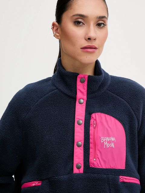 Banana Moon bluza polarowa Hillside damska kolor granatowy gładka NUZZLE.HILLSIDE