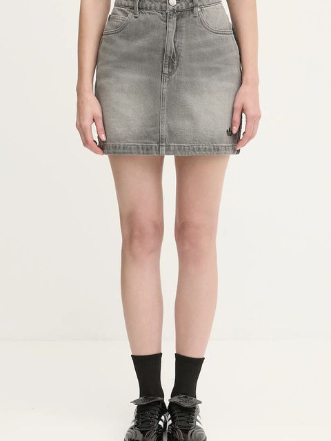 adidas Originals spódnica jeansowa Denim Mini Skt kolor szary mini ołówkowa JW2657
