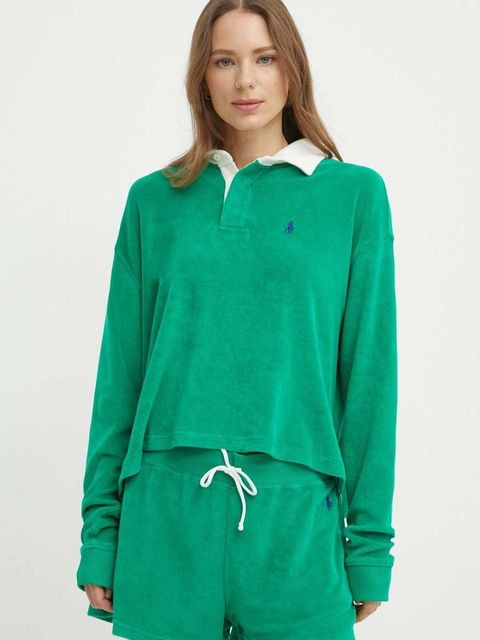 Polo Ralph Lauren longsleeve damski kolor zielony 211936223