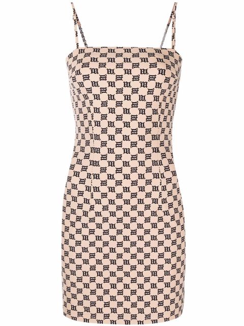 MISBHV monogram-print minidress - Neutrals