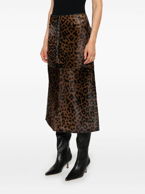TOTEME Zeron leopard-print leather skirt - Brown - zdjęcie produktu nr 2