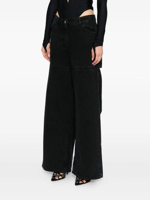 The Attico cut-out jeans - Black
