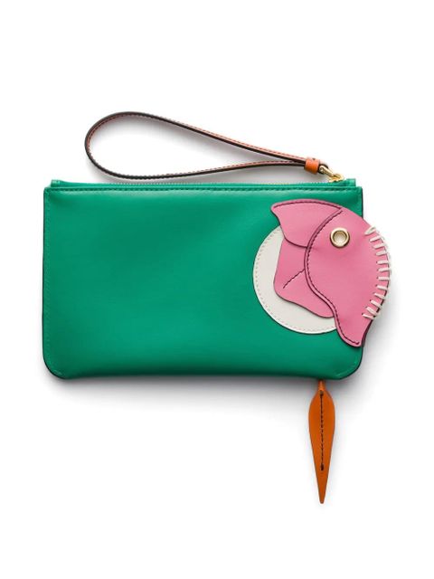 Prada leather zipper pouch - Green - zdjęcie produktu nr 2