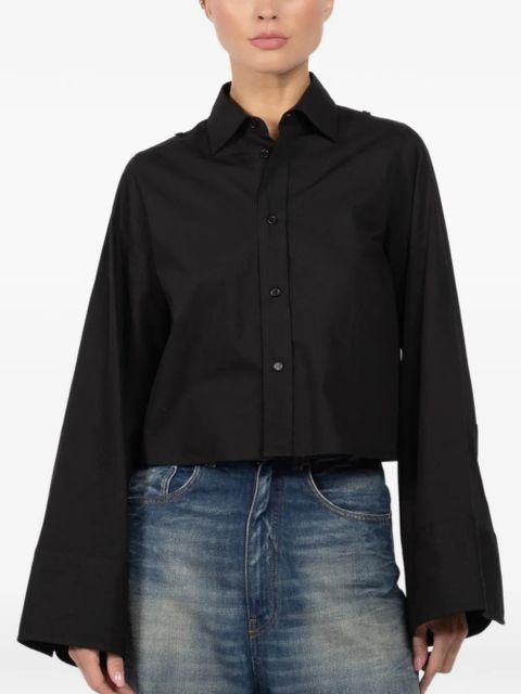 MM6 Maison Margiela bell-sleeve cropped shirt - Black - zdjęcie produktu nr 1