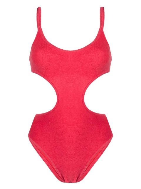 The Attico terry-cloth cut-out swimsuit - Red - zdjęcie produktu nr 1