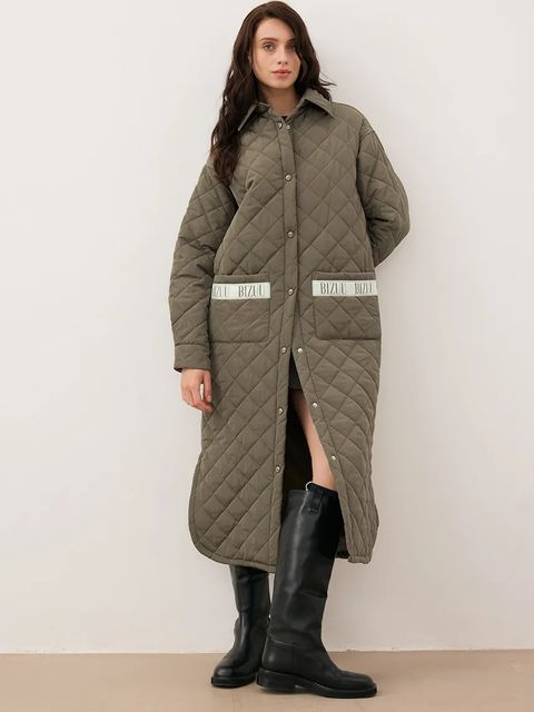 Bizuu kurtka MAREVIA kolor zielony przejściowa oversize MAREVIA KHAKI - zdjęcie produktu nr 1