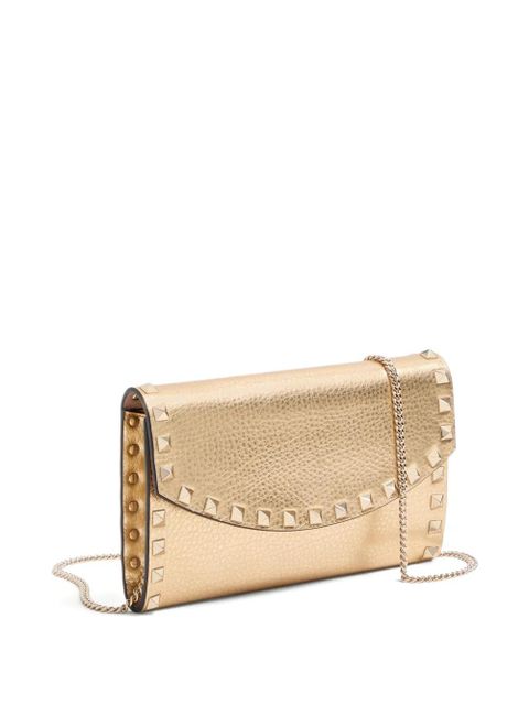 Valentino Garavani Rockstud studded leather wallet - Gold